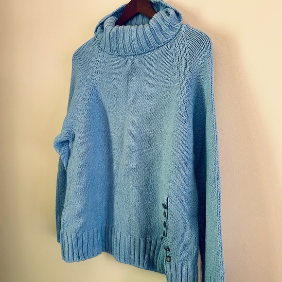 Parkhurst Light Blue Cowl Neck Sweater - Picture 1 of 6